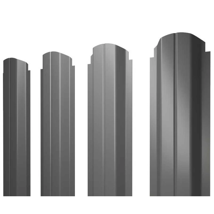 Штакетник П-образный А фигурный Grand Line 0,45 Полиэстер RAL 7005 Мышино-Серый